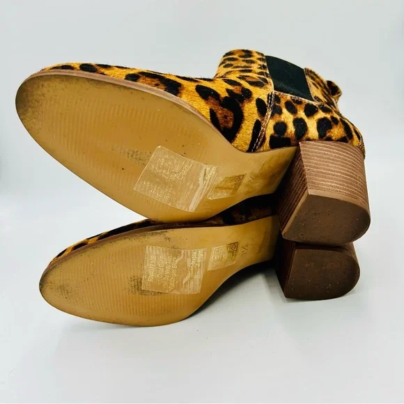 Madewell boots Regan Chelsea boots leopard print calf fur boots women size 6.5 - Picture 10 of 12
